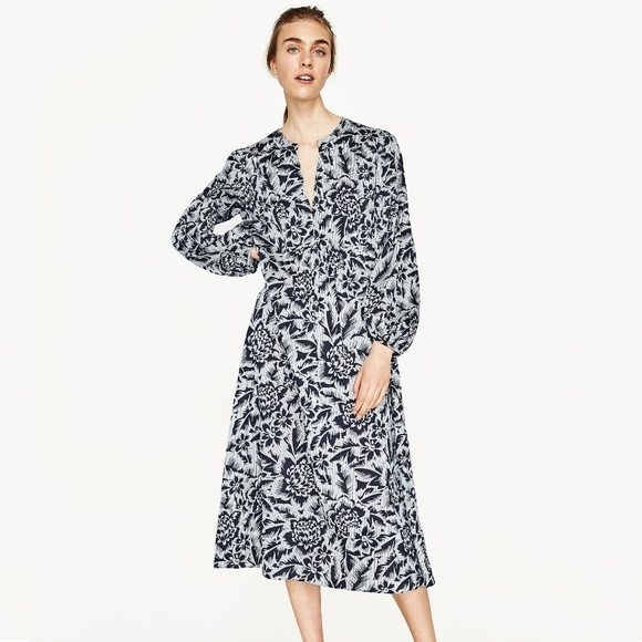 printed midi dress zara